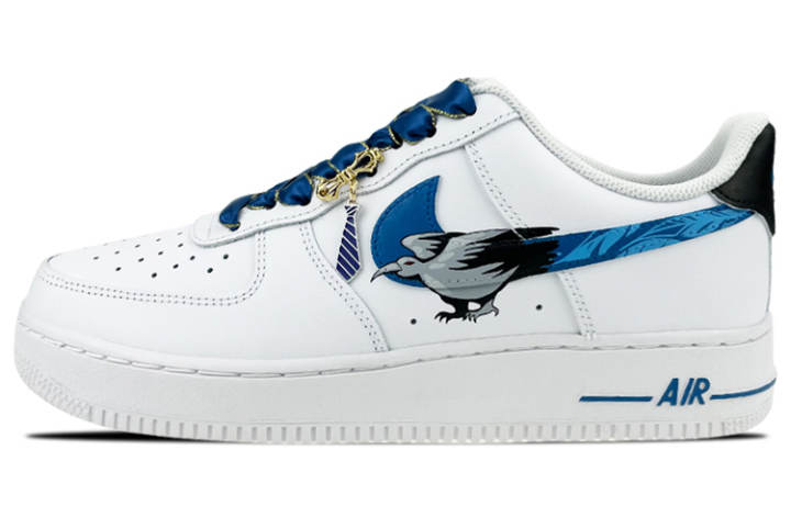 Nike Nike Air Force 1 Leather Coverage Thermal Coverage Low top Skateboard Shoes Men's White Blue