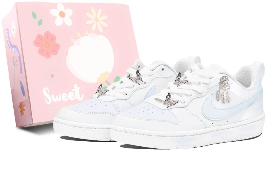 Nike Nike Court Borough Dreamcatcher Fantasy Slip Resistant Low top Skateboard Shoes GS Blue White