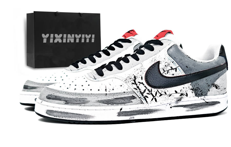 Nike Nike Court Vision 1 Wear resistant And Lightweight Low top Skateboard Shoes Men's Black Gray