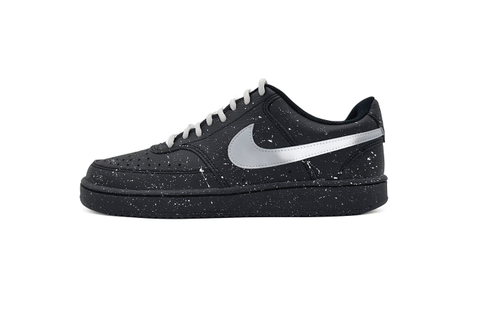Nike Nike Court Vision Low Leather Abrasion Resistant Low top Skateboard Shoes Unisex Black White