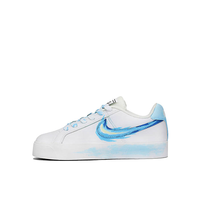 Nike Nike Court Royale Cooling Ice Flame Wear-Resistant Lightweight And Balanced Low-Top Skateboard Shoes Unisex Blue White