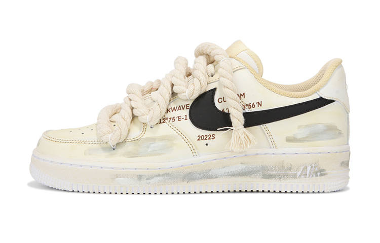 Nike Nike Air Force 1 Low top Skateboard Shoes Women's Beige Yellow