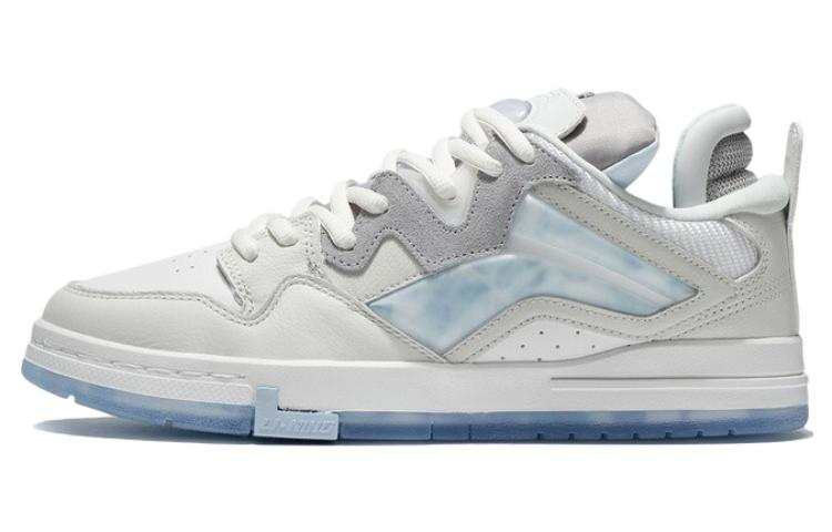 Li-Ning Li Ning Wave PRO Leather Coverage Thermal Slip Resistant High top Skateboard Shoes Men's Gray White