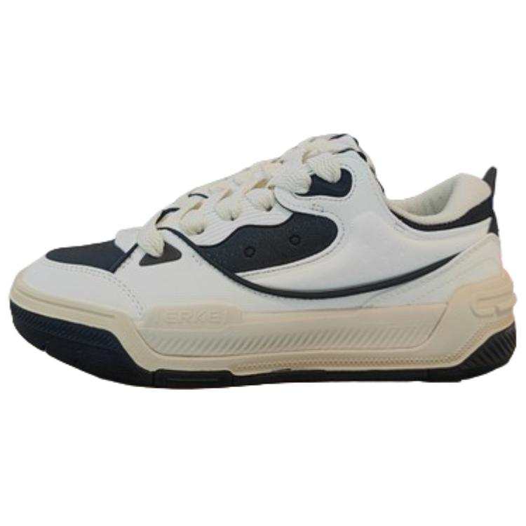 Erke Slip Resistant Abrasion Resistant Low top Skateboard Shoes Women's White Black