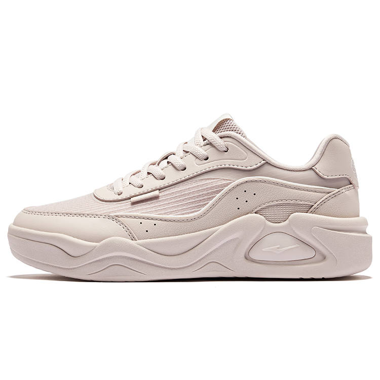 Erke Spring Peach Slip Resistant Abrasion Resistant Low top Skateboard Shoes Women's Painted Gray