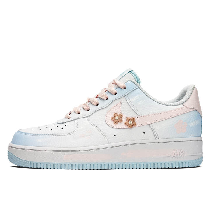 Nike Nike Air Force 1 Low top Skateboard Shoes Women's White Blue