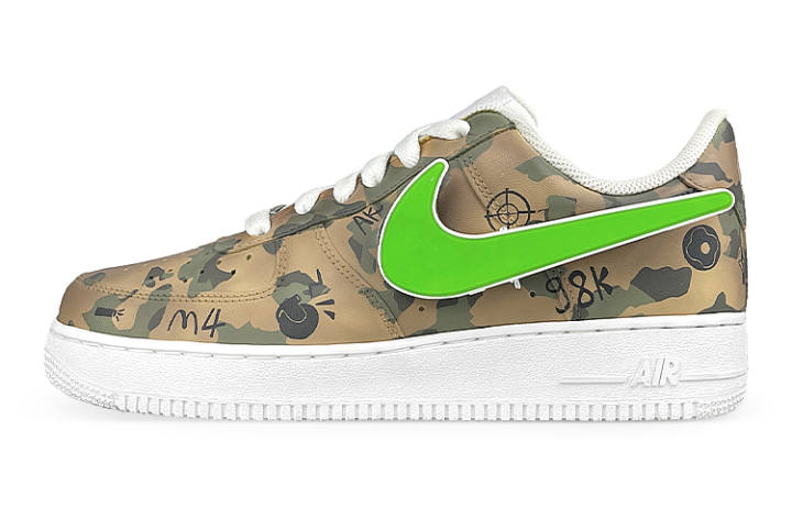 Nike Nike Air Force 1 Low top Skateboard Shoes GS Brown Green