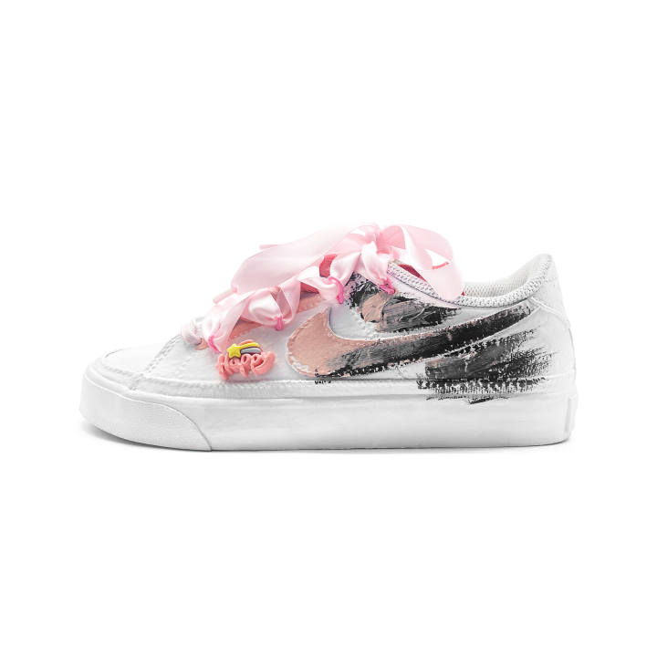 Nike Nike Court Legacy Happy Floral Mesh Cushioning Low top Skateboard Shoes Unisex White Red