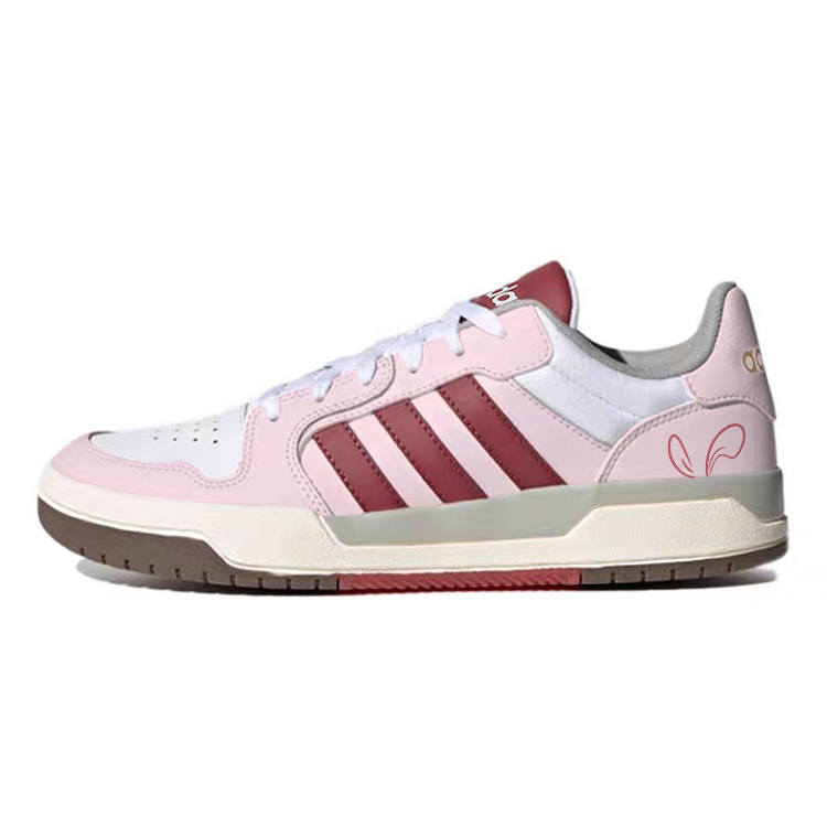 Adidas Neo Entrap Pink Cute New Abrasion Resistant Low top Skateboard Shoes Unisex White Red