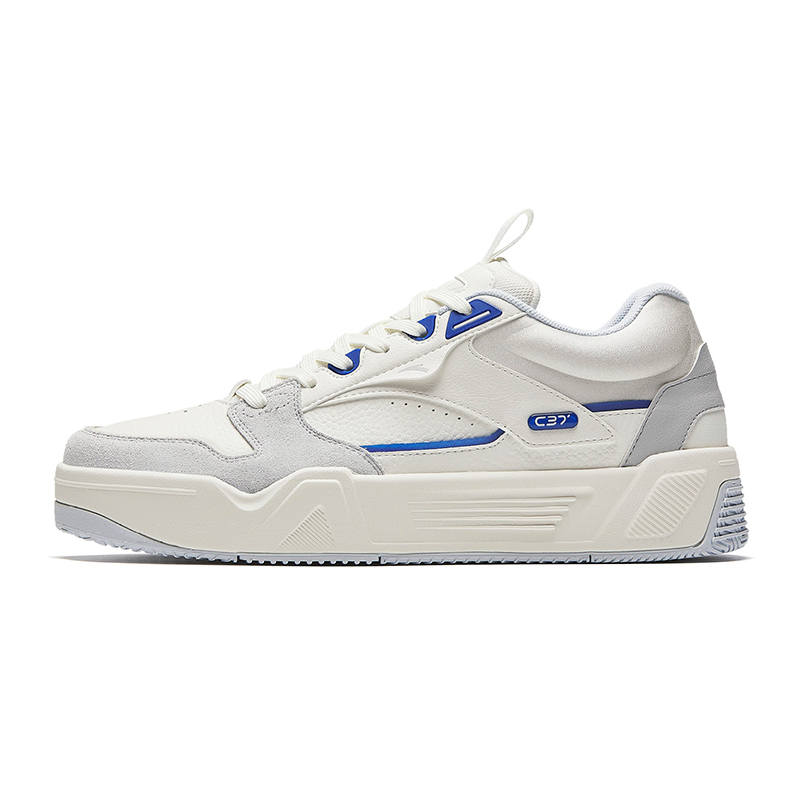 Anta C37 Series Slip Resistant Abrasion Resistant Low top Skateboard Shoes Men's White Gray Blue