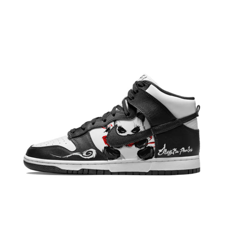 Nike Nike Dunk Slip Resistant Abrasion Resistant High top Skateboard Shoes Men's Black White