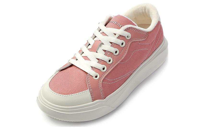 TOREAD Fashion Trend Slip Resistant Cushioning Lightweight Low top Skateboard Shoes Women's Pink White