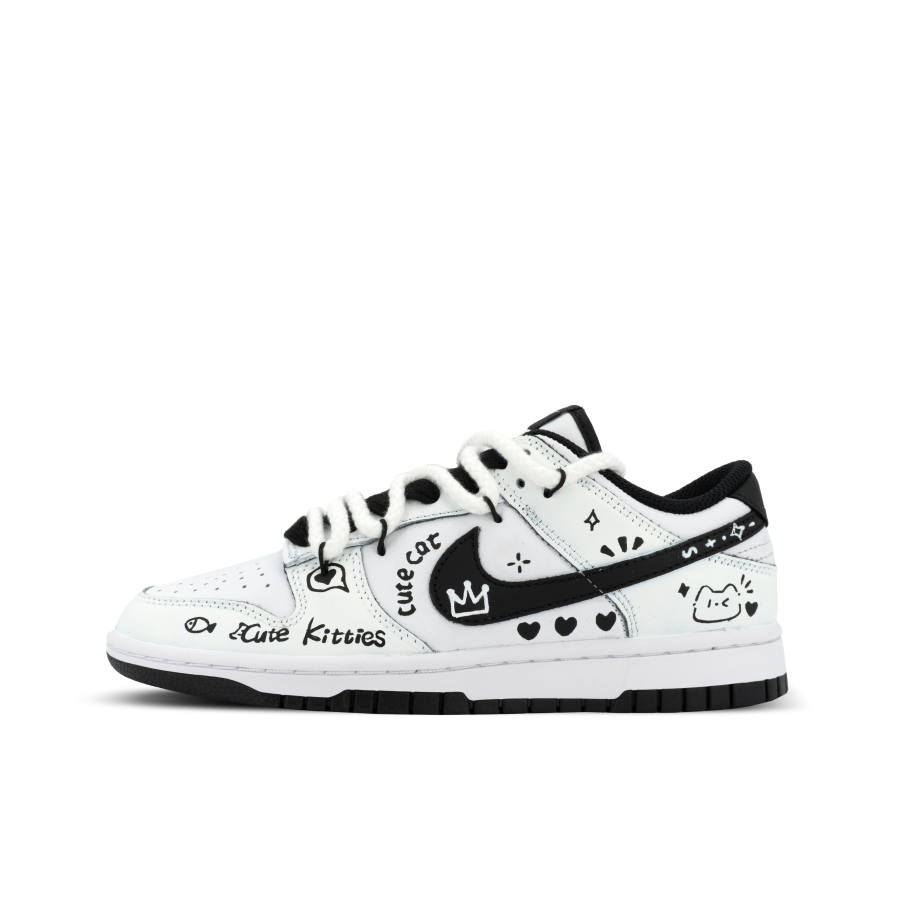 Nike Nike Dunk Orangutan Mischief XJDD Drawing Board Graffiti Low top Skateboard Shoes Unisex Black White