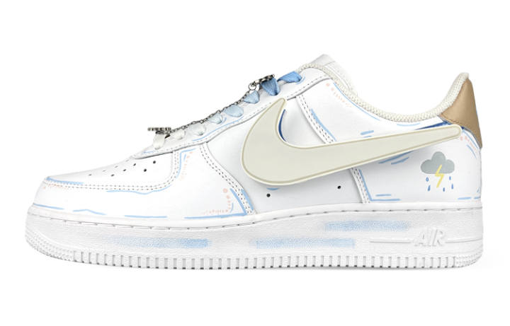 Nike Nike Air Force 1 Low top Skateboard Shoes Men's White Blue