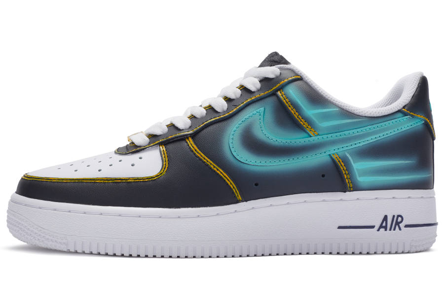Nike Nike Air Force 1 Low 811 Manufacturing Low top Skateboard Shoes Men's Black White Blue Yellow