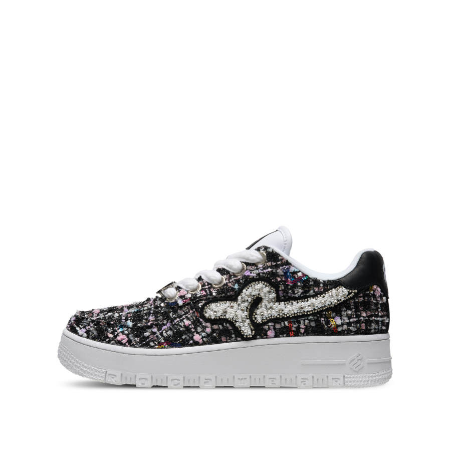 ROCAWEAR x XVESSEL Chanel inspired Slip Resistant Abrasion Resistant Low top Skateboard Shoes Unisex Black