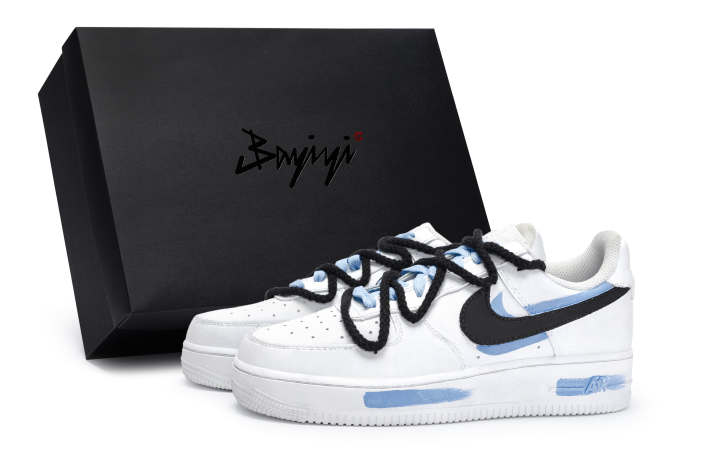Nike Nike Air Force 1 811 Manufacturing, Sky Blue, Special Shoe Box Low top Skateboard Shoes Women's White Black Blue