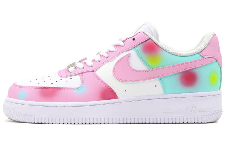Nike Nike Air Force 1 Low top Skateboard Shoes Men's Pink White Blue