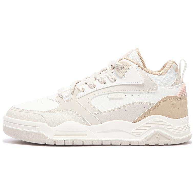 361° Slip Resistant Abrasion Resistant High top Skateboard Shoes Women's White Beige