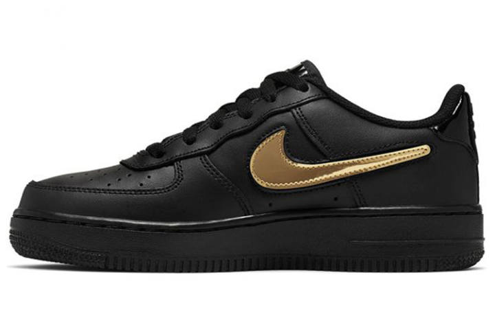 Nike Nike Air Force 1 LV8 3 'Removable Swoosh - Black' GS