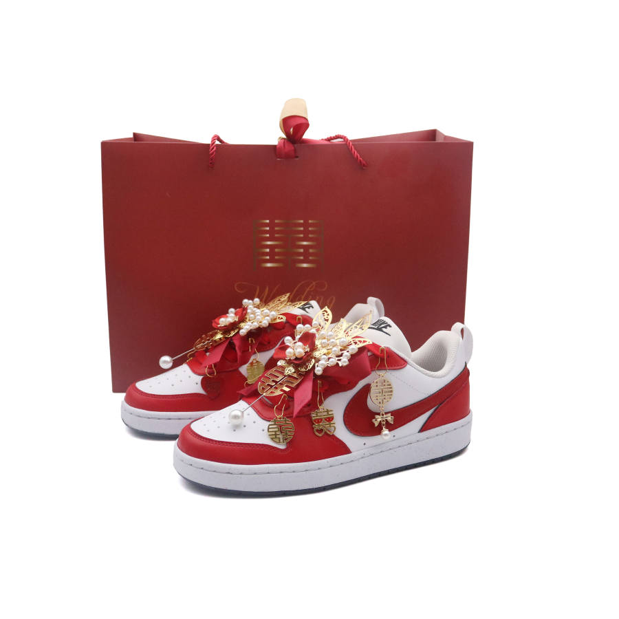 Nike Nike Court Borough 2 Skateboard Shoes Unisex Low Top Red/White