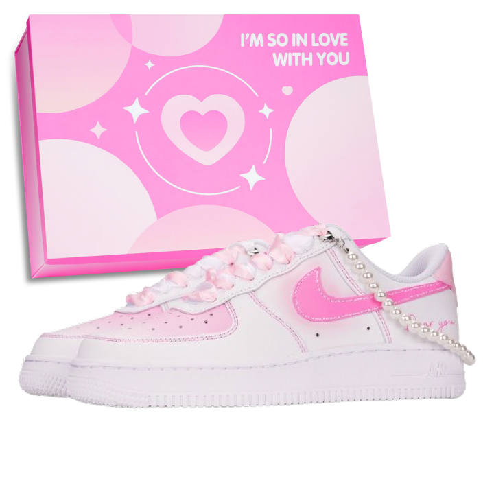 Nike Nike Air Force 1 Slip Resistant Abrasion Resistant Low top Skateboard Shoes Unisex Pink