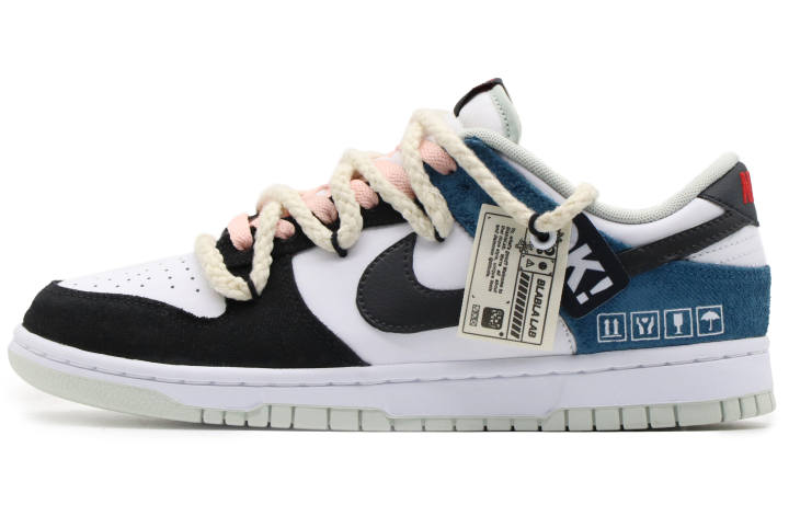 Nike Nike Dunk Slip Resistant Abrasion Resistant Low top Skateboard Shoes Men's Black Blue