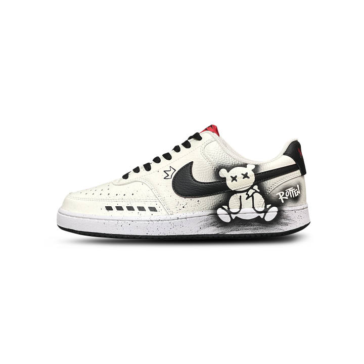 Nike Nike Court Vision 1 Tower Rabbit Cushioning, Wear Resistant Low top Skateboard Shoes Men's Black White