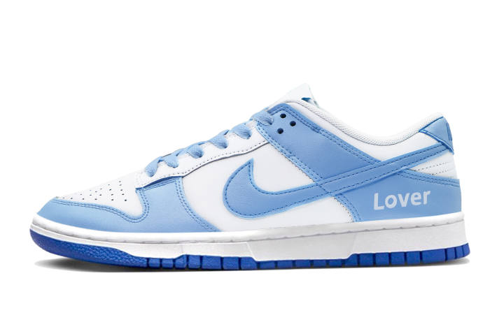 Nike Nike Dunk Low 'Hyper Royal' Summer Love Leather Slip Resistant Low top Skateboard Shoes Men's Blue White