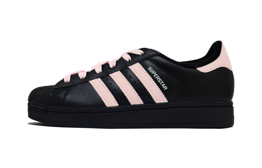 Adidas Originals Superstar 2 Pink Peach Low top Skateboard Shoes Unisex Black Pink