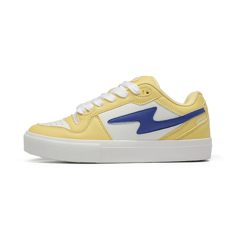 GZOZ Slip Resistant Abrasion Resistant Low top Skateboard Shoes Unisex Custard Bun