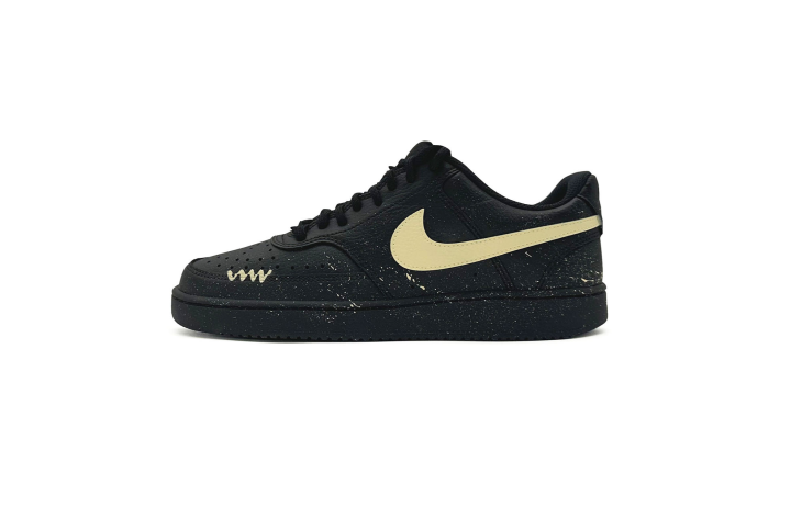 Nike Nike Court Vision Abrasion Resistant Low top Skateboard Shoes Unisex Black Gold
