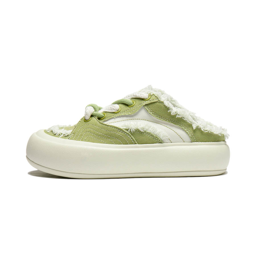 Li-Ning Li Ning Cream Puff Mule Cushioning, Wear Resistant Low top Skateboard Shoes Women's Green White