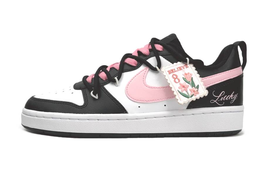 Nike Nike Court Borough Low top Skateboard Shoes Women's Black White Pink