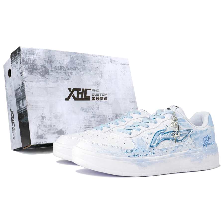 Li-Ning Li Ning Floating Boat Slip Resistant, Abrasion Resistant, Breathable Low top Skateboard Shoes Men's Sky Blue