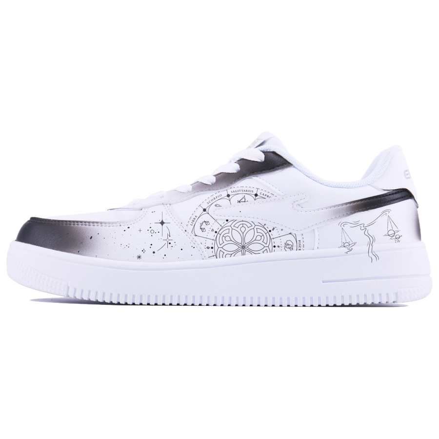 Erke Abrasion Resistant Breathable Abrasion Resistant Breathable Low top Skateboard Shoes Unisex White Brown