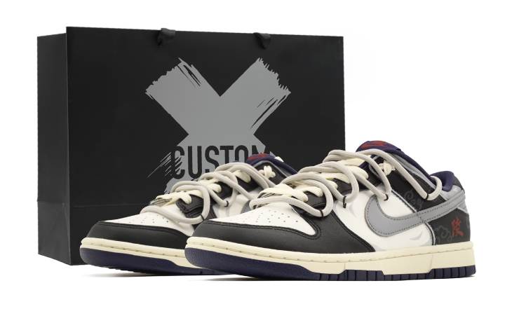 Nike Nike Dunk Jinling Auspicious Clouds Slip Resistant Abrasion Resistant Low top Skateboard Shoes Men's Black Gray