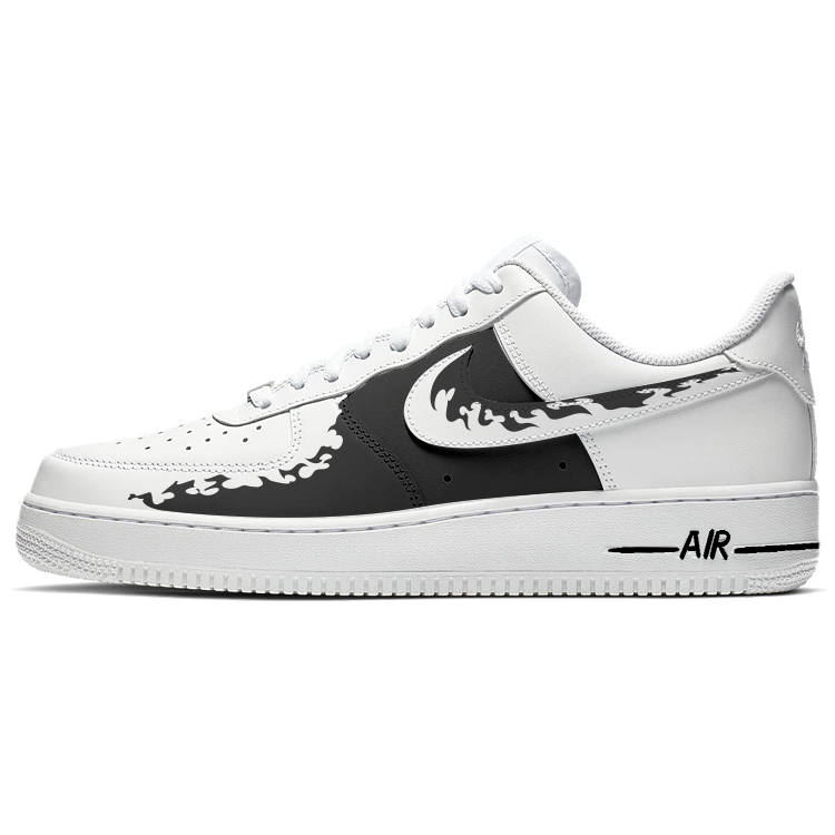 Nike Nike Air Force 1 Slip Resistant Cushioning With Impact Resistance Low top Skateboard Shoes Women's Black White
