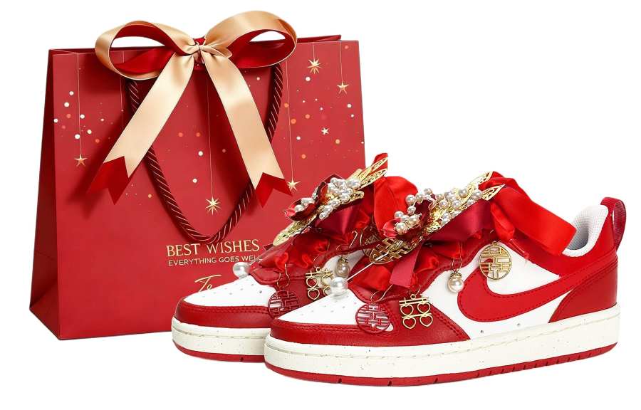Nike Nike Court Borough Special Shopping Bag, Heart Fluttering, Wedding Shoes, New Chinese Style, Joy, Pearl