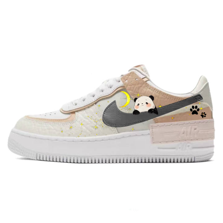 Nike Nike Air Force 1 Sparkling Starlight, Moonlight Panda Low top Skateboard Shoes Women's White