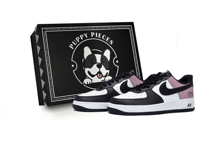 Nike Nike Air Force 1 Puppy Fragment, Special Shoe Box Low top Skateboard Shoes Men's White Pink