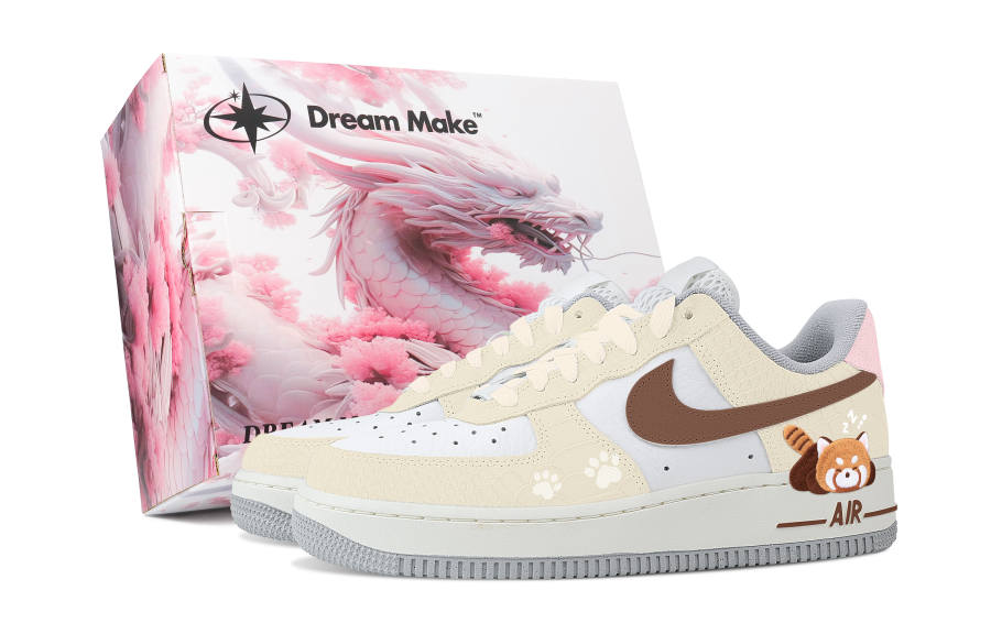 Nike Nike Air Force 1 Slip Resistant Abrasion Resistant Low top Skateboard Shoes Women's Yellow White