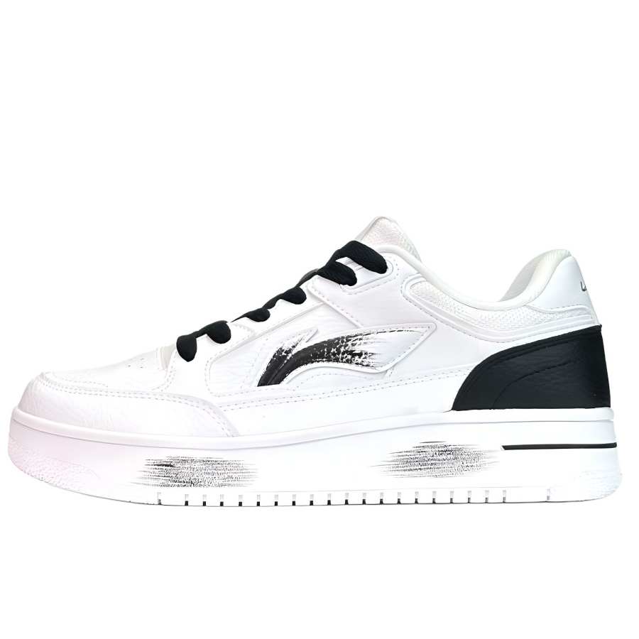 Li-Ning Li Ning Tianji Abrasion Resistant Breathable Height Increasing Low top Skateboard Shoes Unisex Black White
