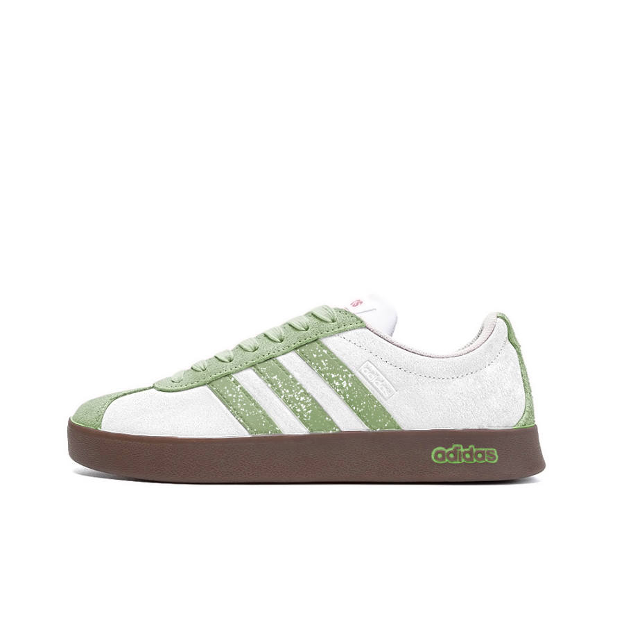 Adidas Neo VL Court Lifestyle Slip Resistant Abrasion Resistant Low top Skateboard Shoes Unisex Green White