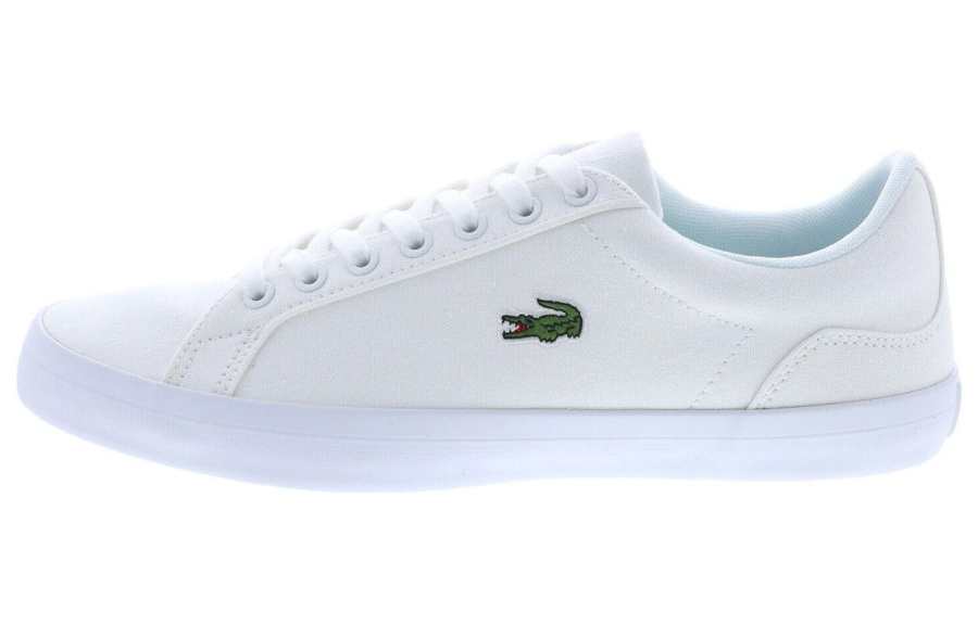 LACOSTE Lerond BL 2 Canvas Slip Resistant Low top Skateboard Shoes Men's White