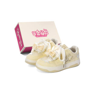 KEAIDENI Slip Resistant, Abrasion Resistant, Lightweight Low top Skateboard Shoes Women's Almond Yellow