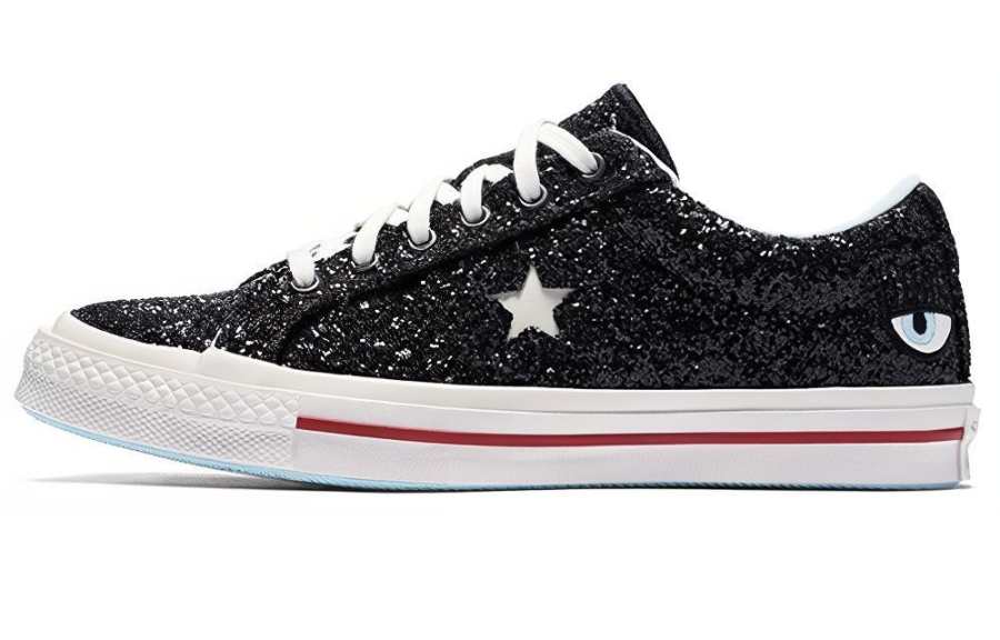Converse CHIARA FERRAGNI x Converse One Star Slip Resistant Abrasion Resistant Low top Skateboard Shoes Unisex Black