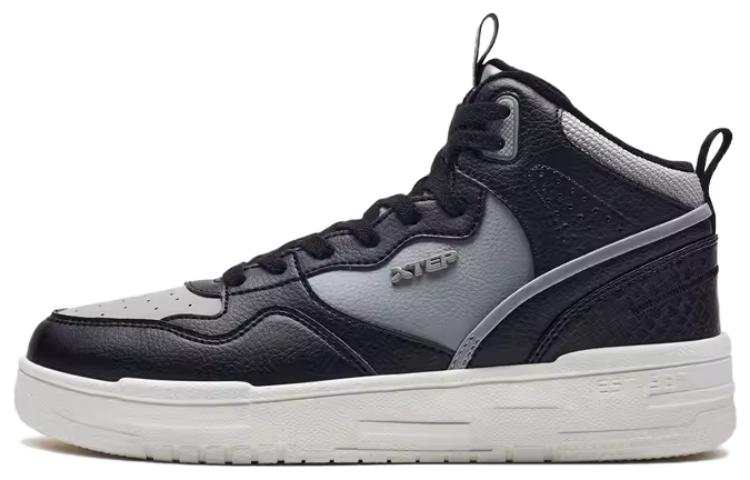 XTEP Clover 2.0 Slip Resistant Abrasion Resistant High top Skateboard Shoes Women's Black Gray