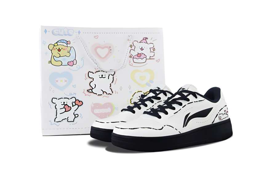 Li-Ning Li Ning Tianji Soft Slip Resistant, Abrasion Resistant, Breathable Low top Skateboard Shoes Unisex Ecru