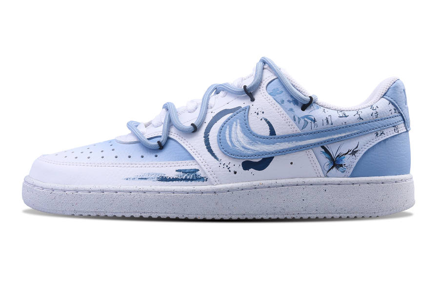 Nike Nike Court Vision 1 Mu Butterfly Loves Flower Slip Resistant Abrasion Resistant Low top Skateboard Shoes Men's